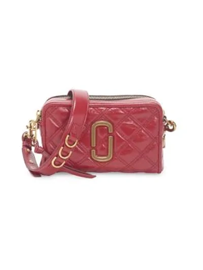 Shop Marc Jacobs The Softshot Quilted Leather Camera Bag In Berry