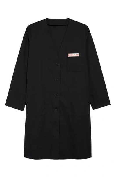 Shop Raf Simons Cotton Lab Coat In Black99