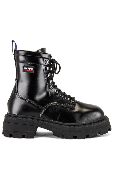 Eytys Michigan Raised-sole Leather Military Boots In Black | ModeSens