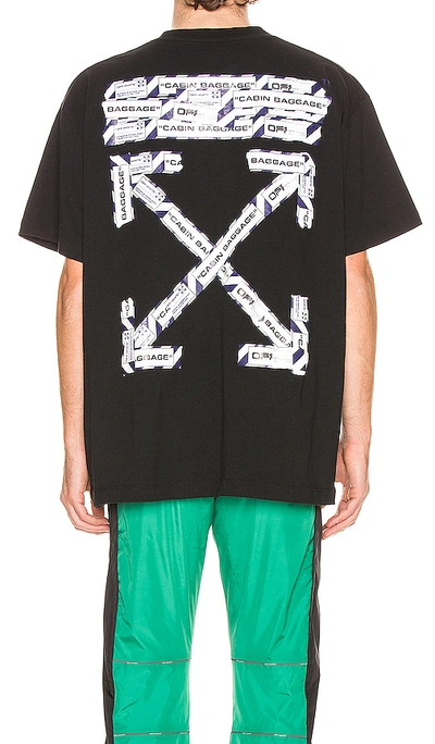 Shop Off-white Airport Tape Short Sleeve Tee In Black & Multi