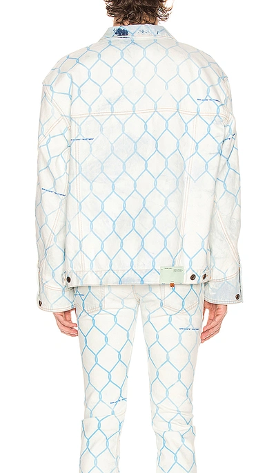 Shop Off-white Fence Jeans Jacket In Bleach Light Blue