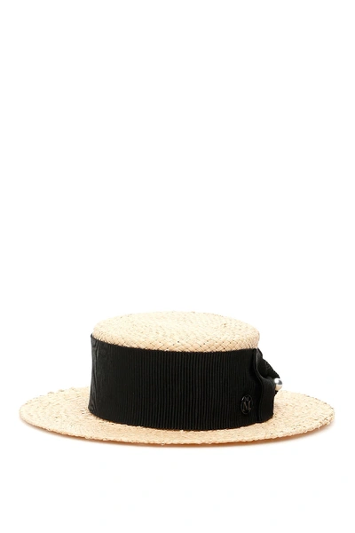 Shop Maison Michel Kiki Straw Hat In Natural (beige)