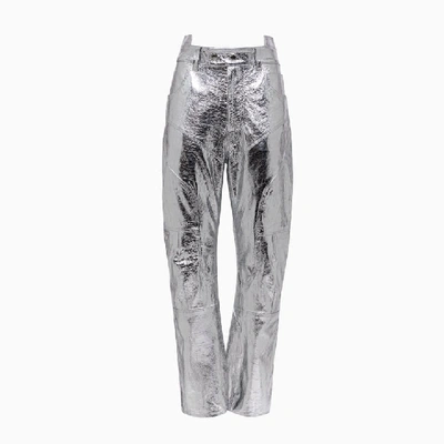 Shop Ambush Pants In Silver Tone Fabric