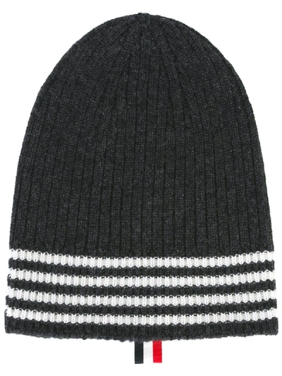 Shop Thom Browne Striped Hat In Grey