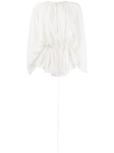 Shop Stella Mccartney Bluse Mit Geraffter Taille In White