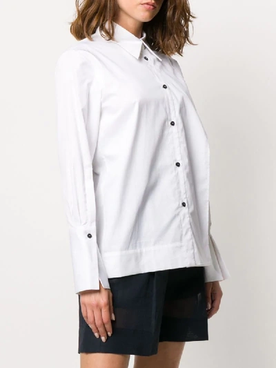 Shop Eudon Choi Draped-front Long Sleeved Shirt In White