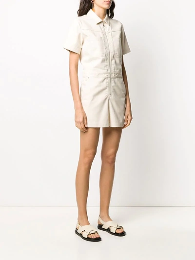 Shop Apc Zipped Playsuit In Neutrals