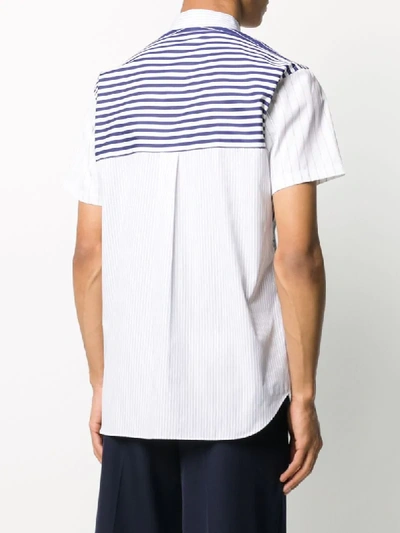 Shop Comme Des Garçons Shirt Multi-stripe Short Sleeve Shirt In Blue