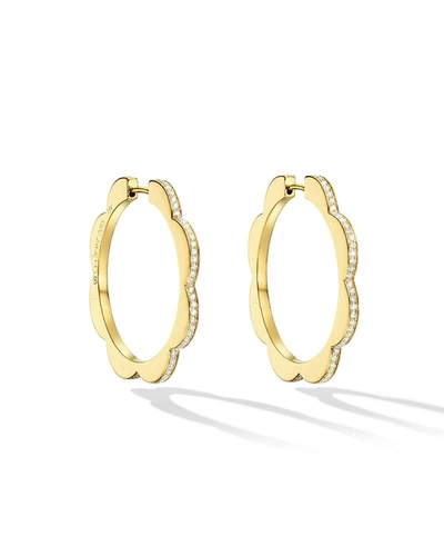 Shop Cadar 18k Yellow Gold Large Diamond Triplet Hoop Earrings