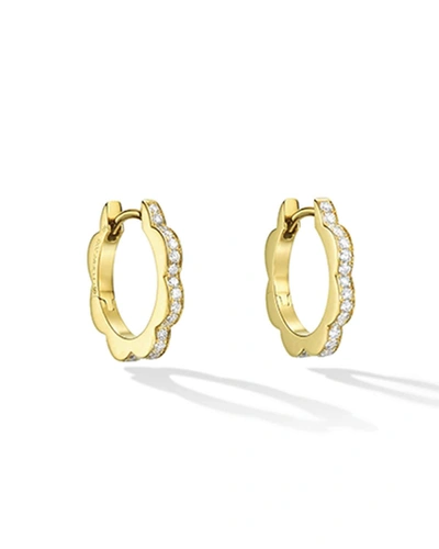 Shop Cadar 18k Yellow Gold Small Diamond Triplet Hoop Earrings