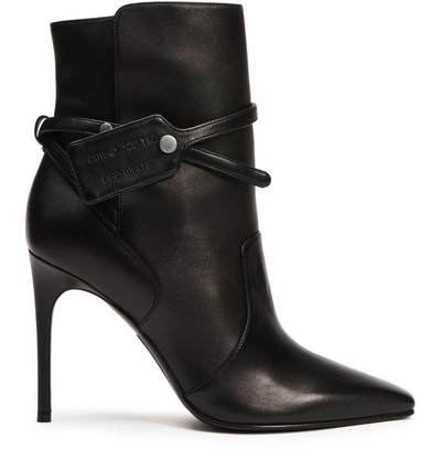Shop Off-white Ziptie Ankle Boots In Black