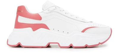 Shop Dolce & Gabbana Low Top Sneakers In White Fuchsia