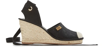 Shop Fendi Ff Heeled Espadrilles In Nero Nero