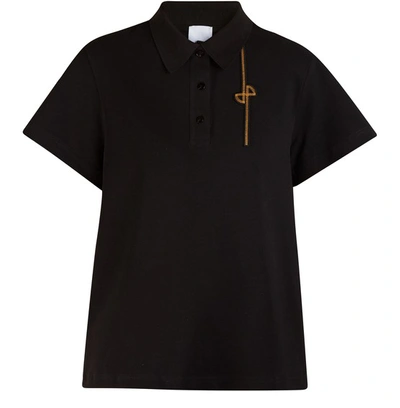 Shop Patou Stitched Polo In Black