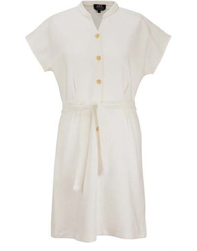 Shop Apc Nico Dress In Blanc Casse