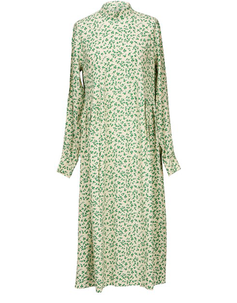 Ganni Printed Maxi Dress In Tapioca | ModeSens
