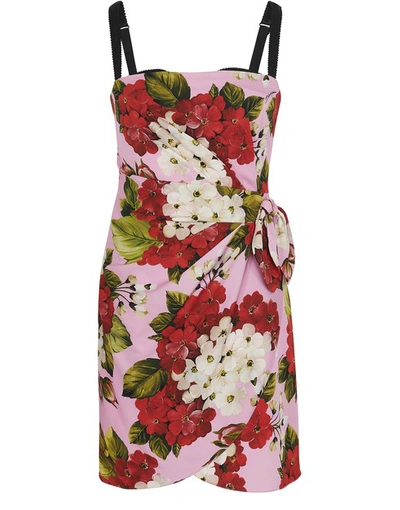 Shop Dolce & Gabbana Short Flowers Dress In Rosa