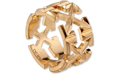 Shop Off-white Arrow Ring In Gold
