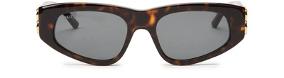 Shop Balenciaga Dynasty D-frame Sunglasses In Dark Havana