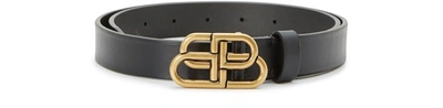 Shop Balenciaga Bb Thin Belt In 1000