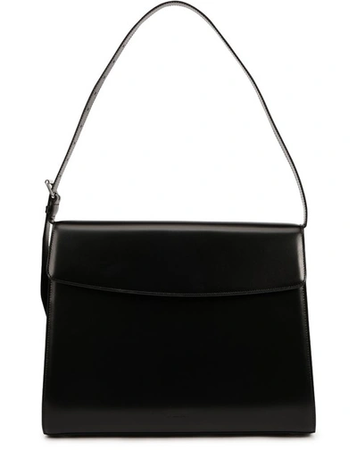 Shop Balenciaga Large Ghost Leather Bag In Black