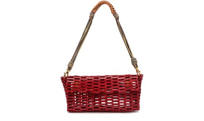 Shop Aranaz Tia Clutch Bag In Red