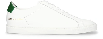 Common Projects Achilles Retro Low Top Leather Sneakers In White/green