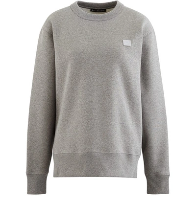 Shop Acne Studios Fairview Face Sweatshirt In Light Grey Melange
