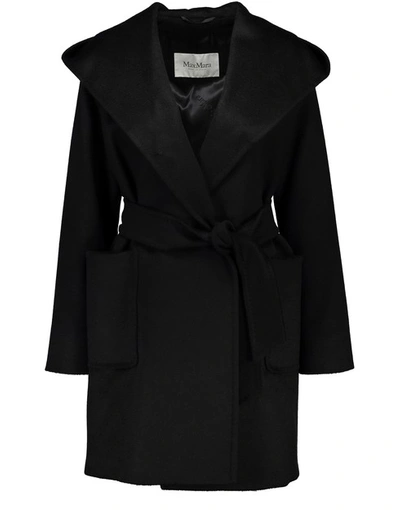 Shop Max Mara Rialto Camelhair Coat In Black