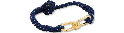 Shop Annelise Michelson Wire Rope Bracelet In Navy Cord/gold