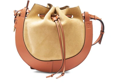 Shop Loewe Horseshoe Bag In Gold Tan