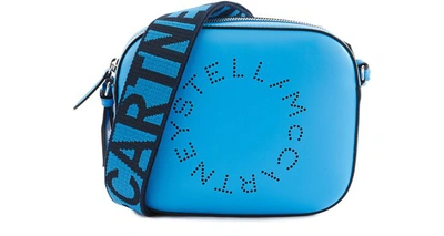 Shop Stella Mccartney Mini Stella Logo Bag In 4400 Blu River