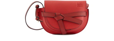 Shop Loewe Mini Gate Crossbody Bag In Scarlet Red/burnt Red