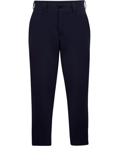 Shop Harris Wharf London Cropped Trousers In Navy Blue
