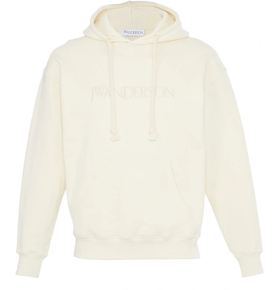 Shop Jw Anderson Hooded Sweatshirt In Off White