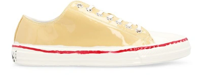 Shop Marni Cotton Sneakers In Lily White Ivory