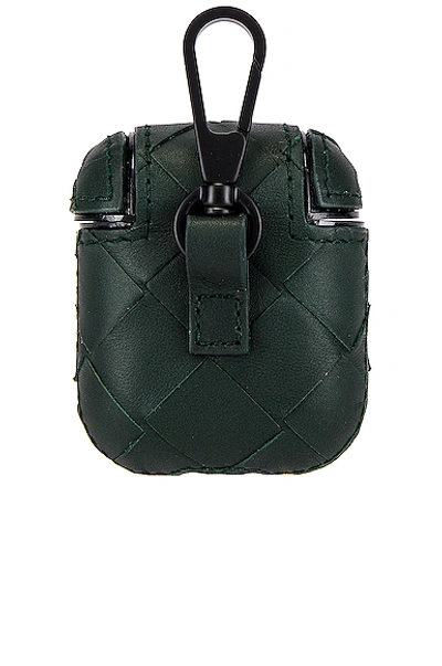 Shop Bottega Veneta Airpod Case In Pine Green & Nero