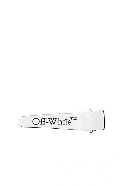 Shop Off-white Logo Hair Clip In White