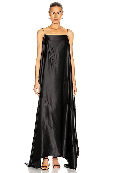 Shop Bernadette Meredith Silk Satin Dress In Black