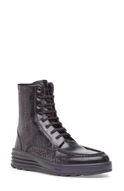 Shop Fendi Ff Stivaletto Boot In Black