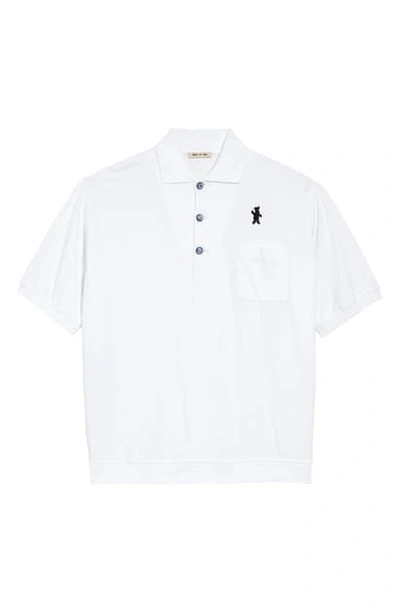 Shop Marni Logo Cotton Jersey Polo Shirt In Stone White