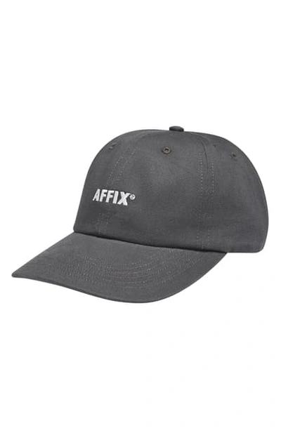 Shop Affix Logo Embroidered Baseball Cap In Charcoal