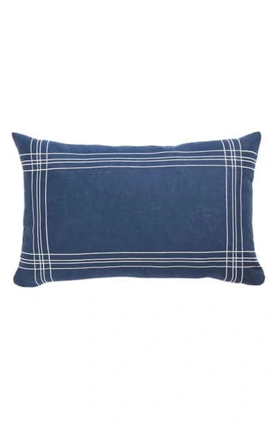 Shop Sferra Chianni Linen Accent Pillow In Navy/white