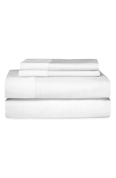 Shop Michael Aram Striated Band 400 Thread Count Flat Sheet In White