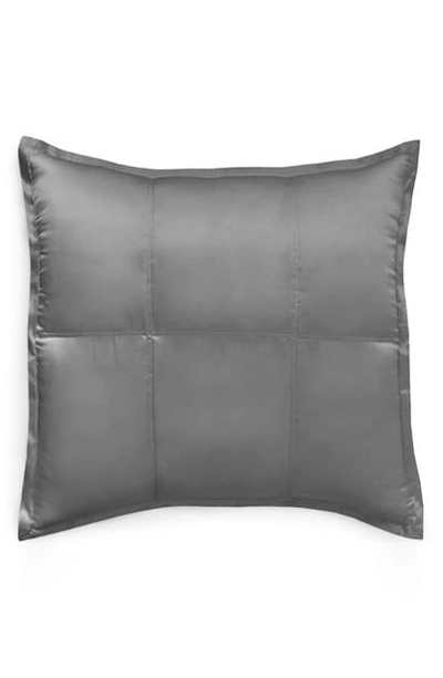 Shop Donna Karan Collection 'surface' Silk Charmeuse Euro Pillow Sham In Charcoal