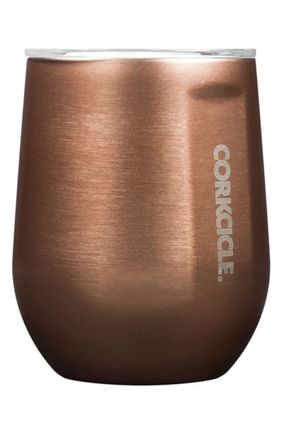 Shop Corkcicle Stemless Insulated Wine Glass In Copper