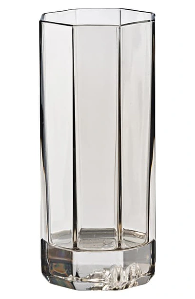 Shop Versace Medusa Lumiere Set Of 2 Highball Glasses In Clear/ Black