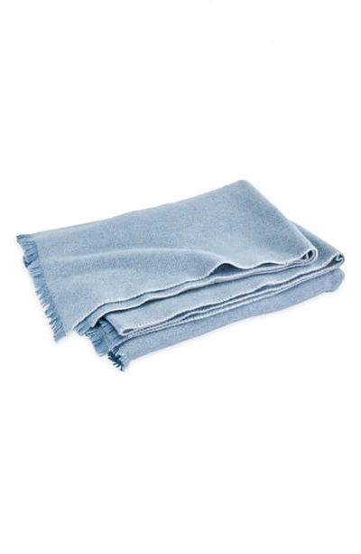 Shop Matouk Agnes Cotton & Cashmere Throw Blanket In Oceana