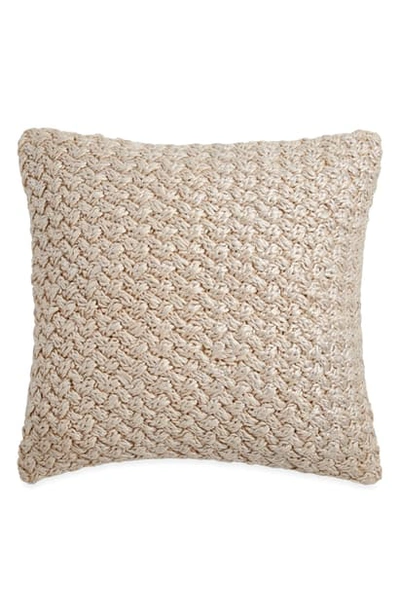 Shop Michael Aram Metallic Knit Accent Pillow In Linen