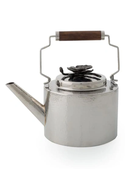 Shop Michael Aram Stainless Steel Teapot In Black Orchid